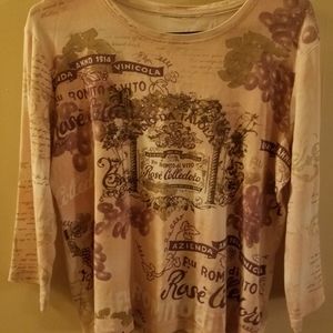 😍3/4 Sleeve pink and rose gold shirt